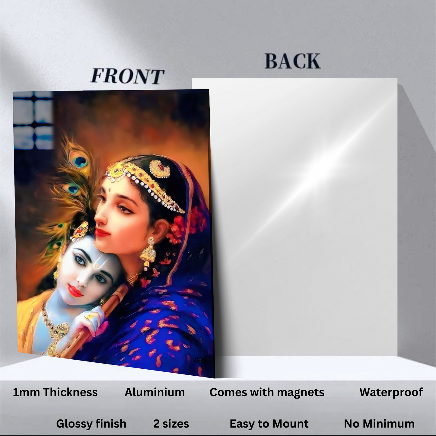 Yashoda and krishna - Premium Metal Poster