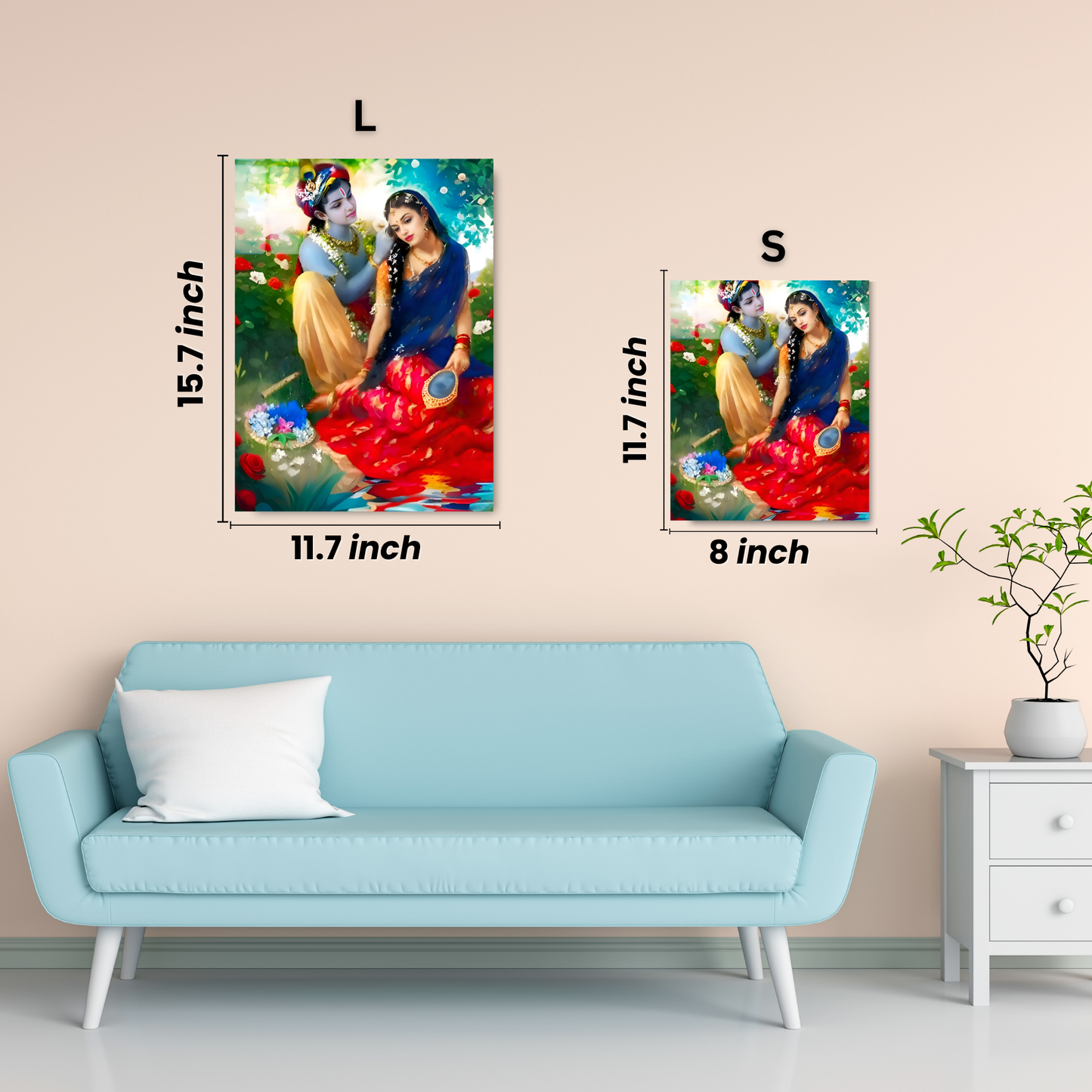 Radha Krishna - Premium Metal Poster
