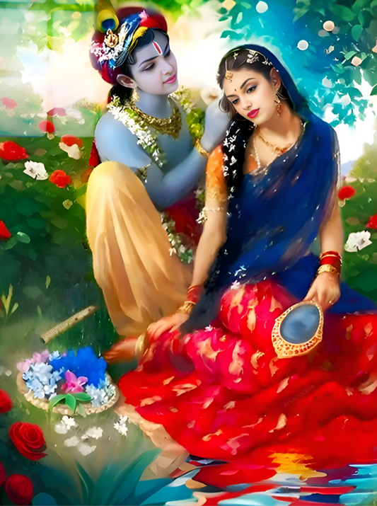 Radha Krishna - Premium Metal Poster
