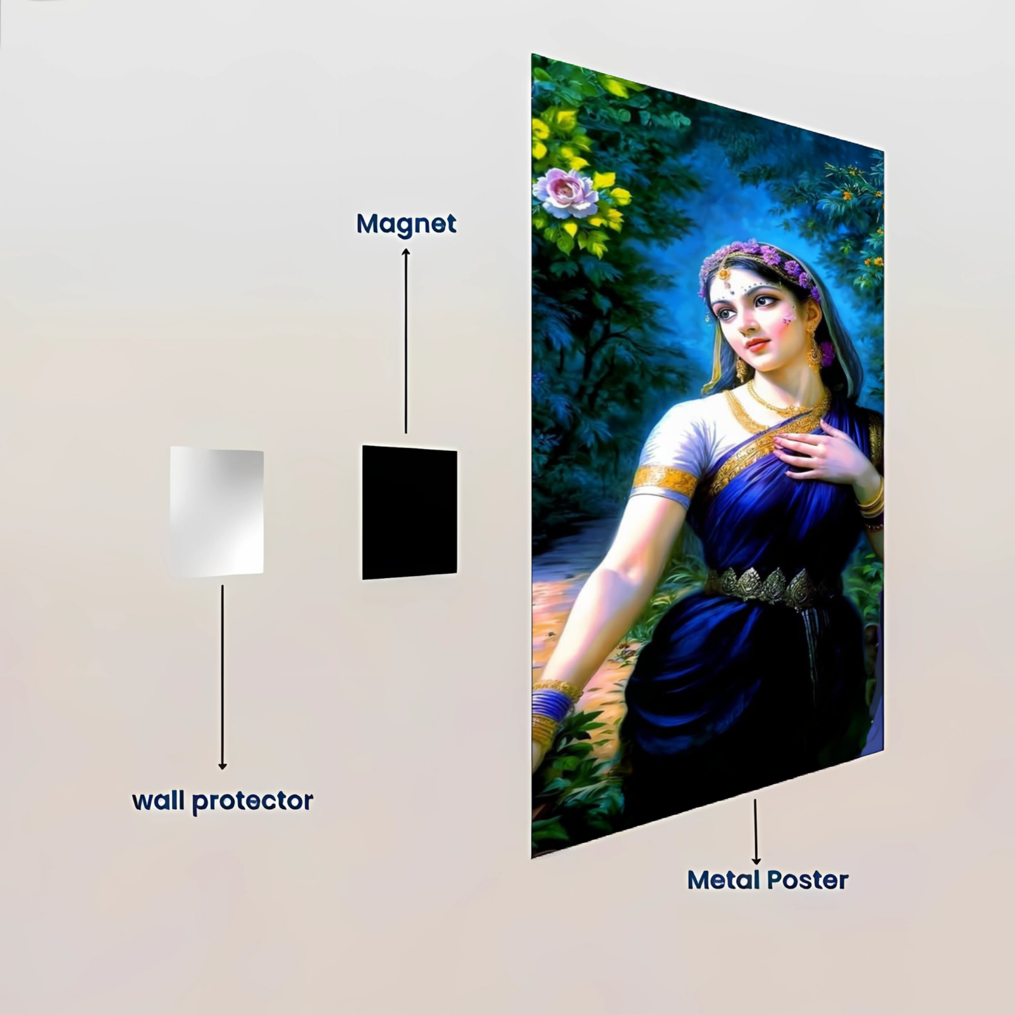 Radha Rani - Premium Metal Poster
