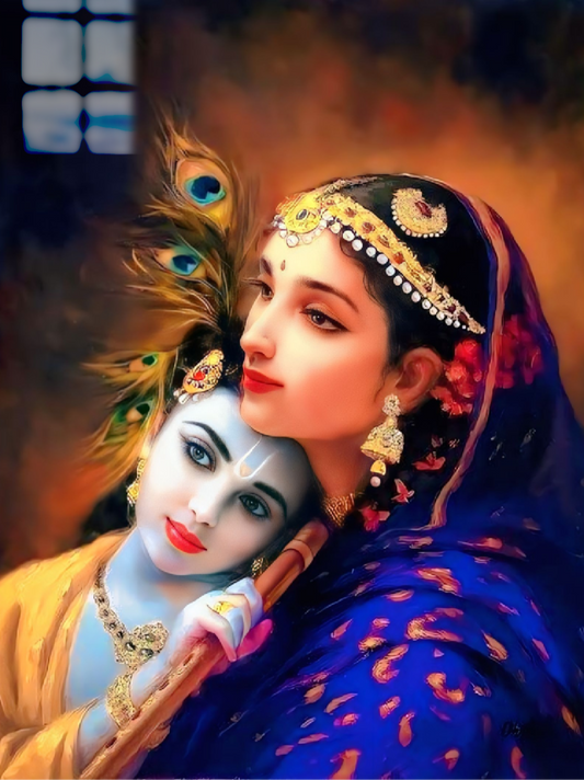 Yashoda and krishna - Premium Metal Poster